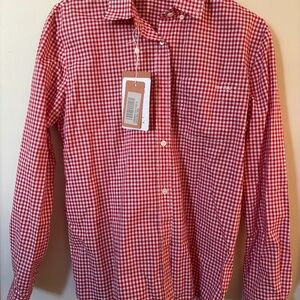 Miu Miu Red Checkered Button Down Shirt